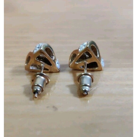 Designer Jordan Mom Gold Tone 925 Sterling Silver Love Knot Sparkly Earrings - Picture 3 of 8